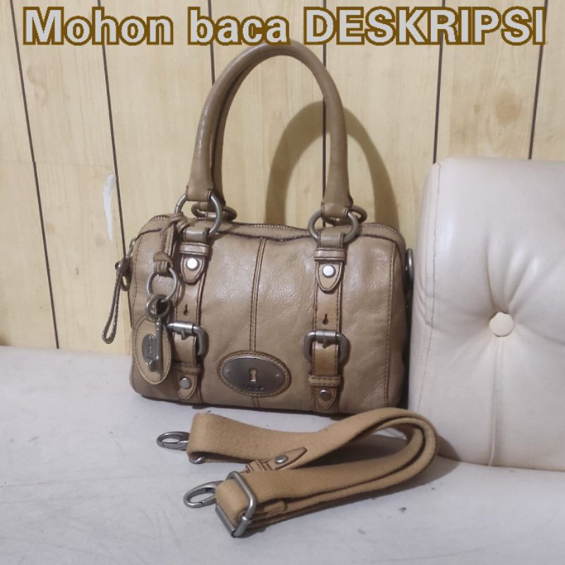 Tas Fossil Maddox Satchel Small Maddox Speedy S Camel Beige