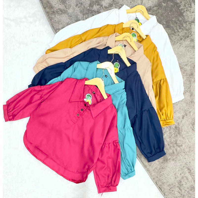 Blouse Oversized Crop Toyobo Anak Perempuan   1-9 Tahun