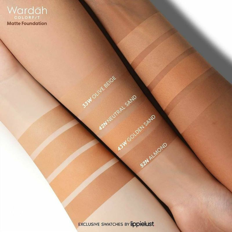 WARDAH Colorfit Matte Foundation Indonesia / Liquid Foundation 25ml / With SkinMatch Technology And Matte Micropowder SPF 30 PA+++ / Covers Imperfections Oil Control Transfer Resistant/ Pink Ivory Neutral Beige Sand Almond / Cosmetic Makeup Face Make Up