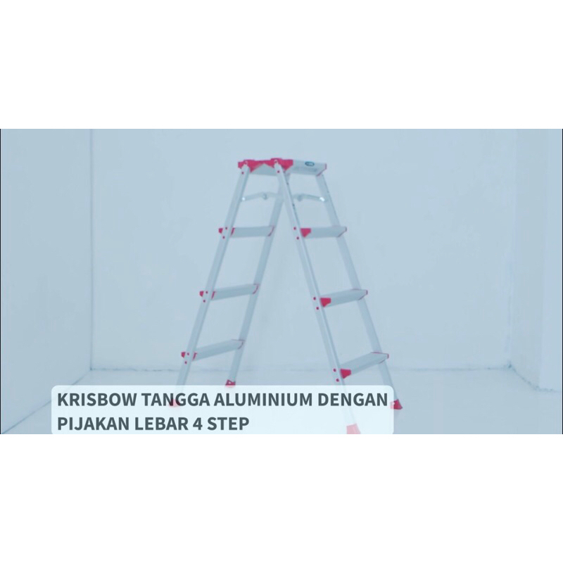 KRISBOW TANGGA ALUMINIUM DENGAN PIJAKAN LEBAR 4 STEP/ACE WIDE 4 STEP LADDER RAIL/ACE TANGGA LIPAT