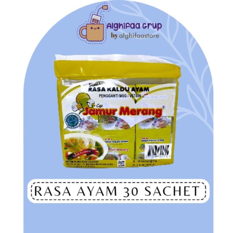 

30 SACHET RASA AYAM /KALDU JAMUR MERANG PENGGANTI VITSIN/ 1 PACK ISI 30 SACHET