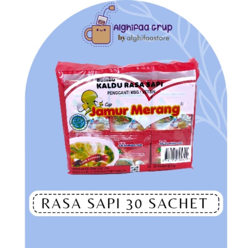 

30 SACHET RASA SAPI /KALDU ALAMI CAP JAMUR MERANG PENGGANTI VETSIN / 1 PACK 30 SACHET