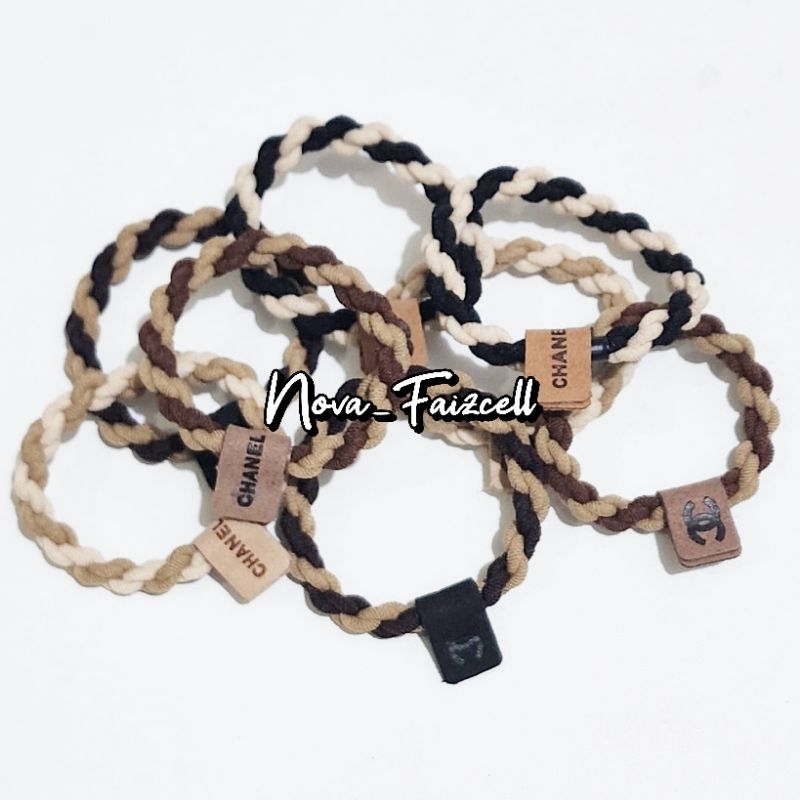 Ikat Rambut Plintiran Coklat Premium Karet Rambut Scrunchie Handmade Anak &amp; Dewasa