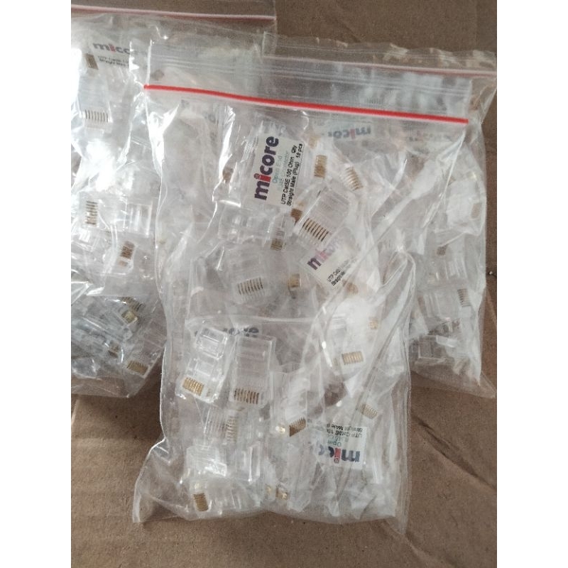 Konektor/Connector RJ45 UTP/FTP Micore Cat5 50pcs - Anti gagal