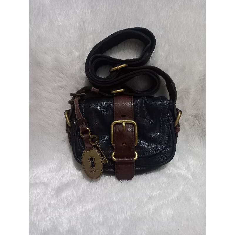 tas fossil emory crossbody black preloved