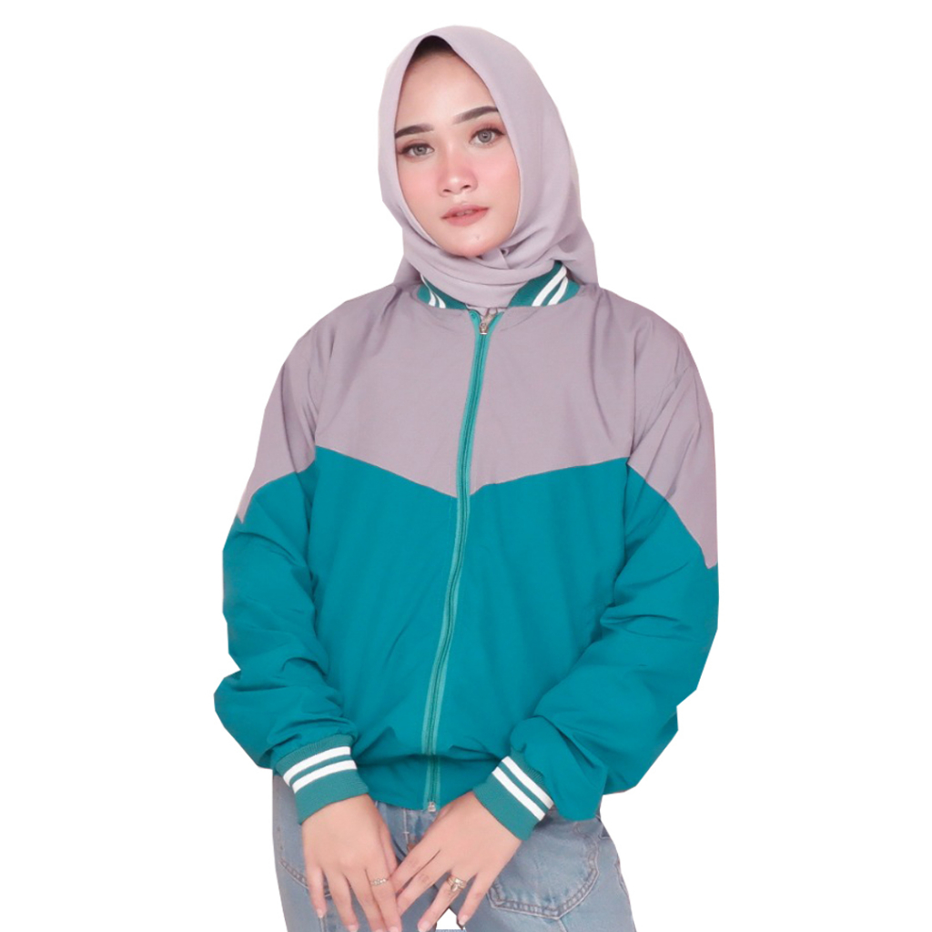 Jaket Parasut Wanita Bolak Balik Waterproof Tosca