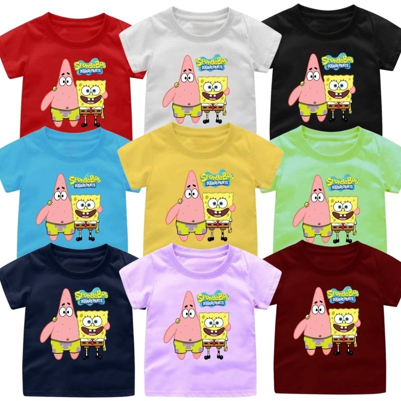 Baju Kaos Anak Usia 1-12Tahun Gambar Patrick spongebob Terbaru