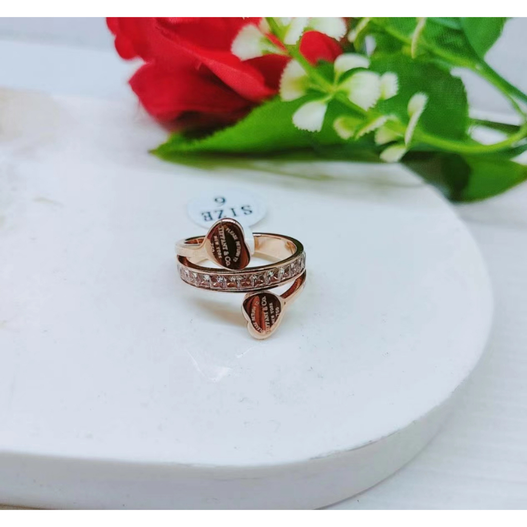 Cincin Titanium Anti Karat Permata Perhiasan R120