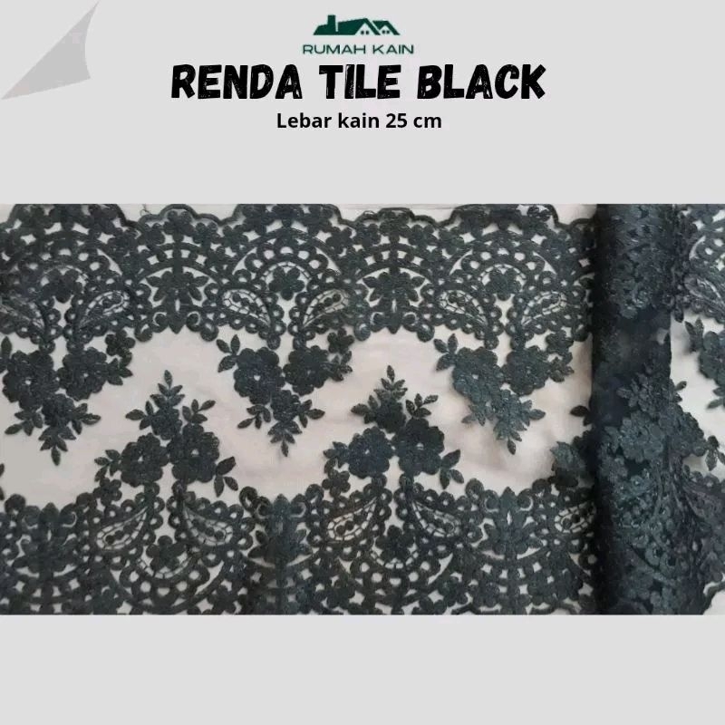 Tille Renda Bordir/Renda Bordir Black/Tille Renda/Renda Bordir Black