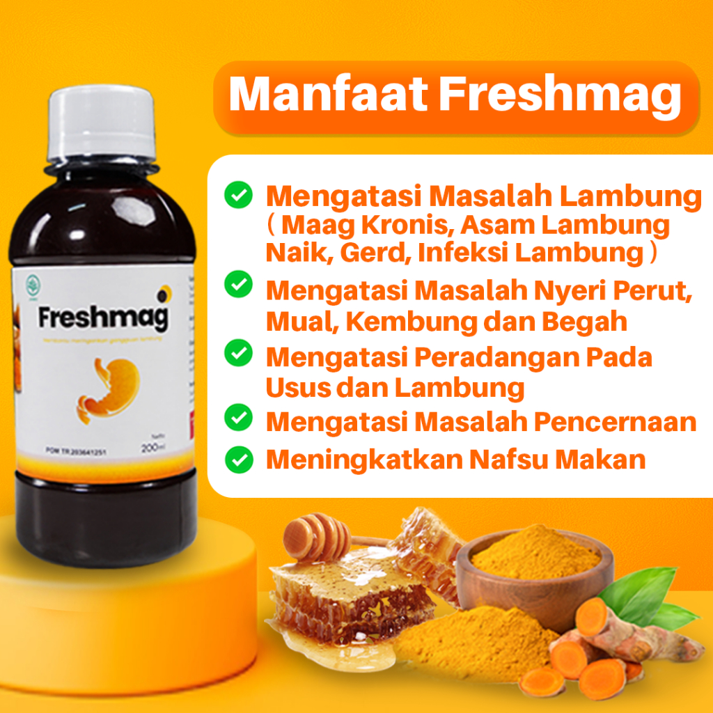 Original Freshmag - Madu Freshmag Atasi Masalah Sakit Maag &amp; Nyeri Asam Lambung Penambah Nafsu Makan 200ml