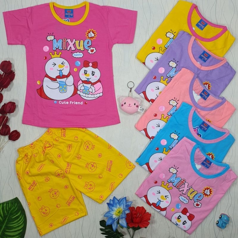 BAJU SETELAN ANAK PEREMPUAN// SETELAN ANAK PEREMPUAN USIA 1-7 TAHUN GAMBAR MIXUE // BAJU SETELAN ANA