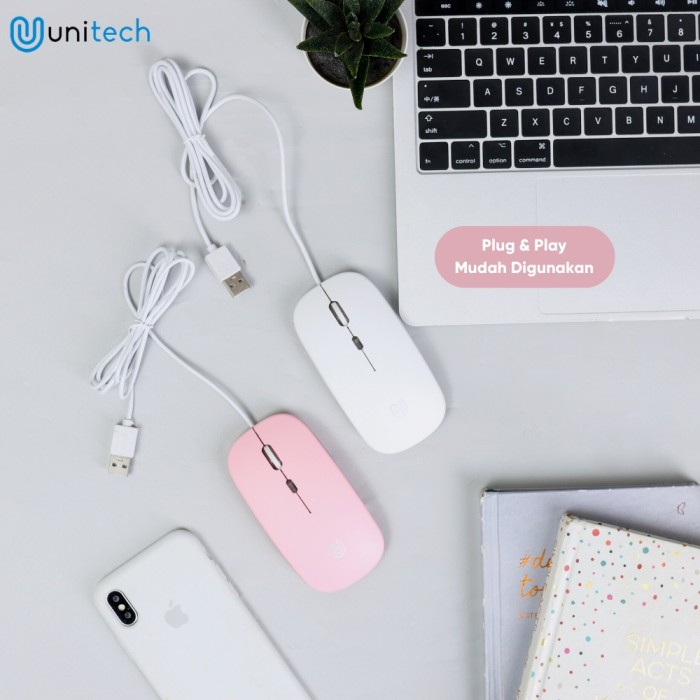 Optical Mouse Kabel Super Slim Plus LED Unitech 1200DPI M2