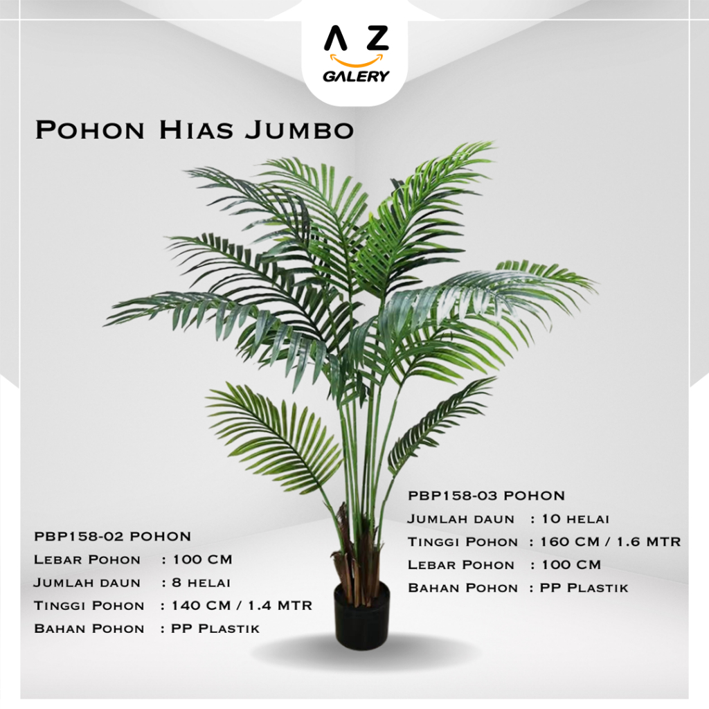 Pohon Hias Jumbo Plastik Palm Coconut Trees Plant Tanaman Hias Rumah Dekorasi Taman Artifical Plants Azgalery PBP158-02 PBP158-03