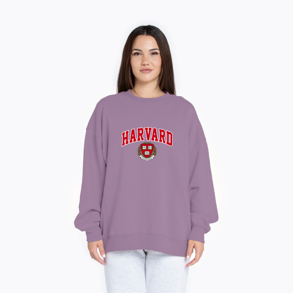 HARVARD LOGO SWEATER SWITER CREWNECK OVERSIZE PRIA WANITA Size M-XXL