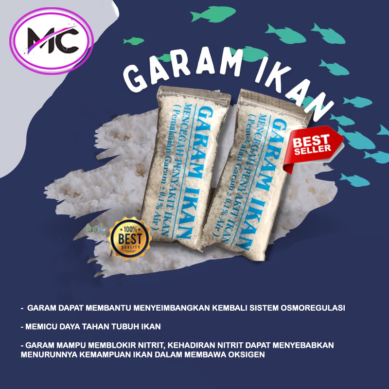 Garam Garem Ikan Crystal bening Asli Import 500 Gram Aquarium Vitamin Ikan Cupang Guppy Louhan dll