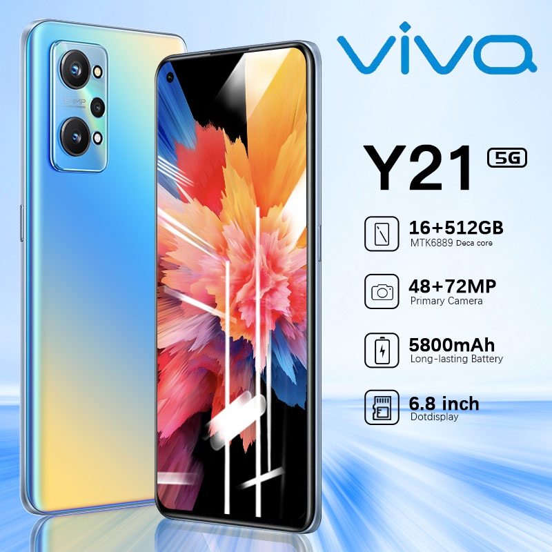 handphone original VIV0 Y21 android promo murah cuci gudang 2022 hp termurah asli 4G baru  ponsel smartphone 6.8inch 12GB+512GB hp murah 500 ribuan bekas