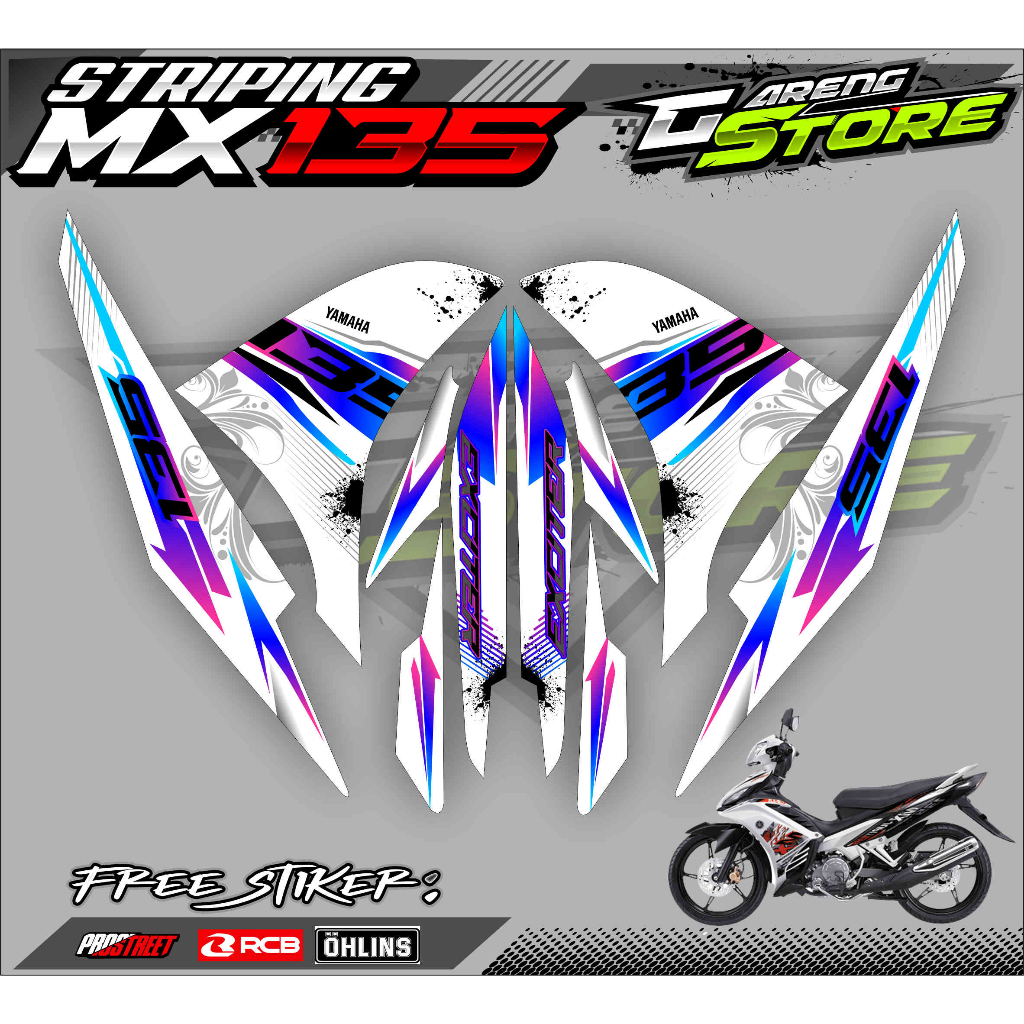 BARU_ STRIPING VARIASI JUPITER MX NEW EXITER RAINBOW / STICKER LIST MOTOR VARIASI JUPITER MX NEW 135