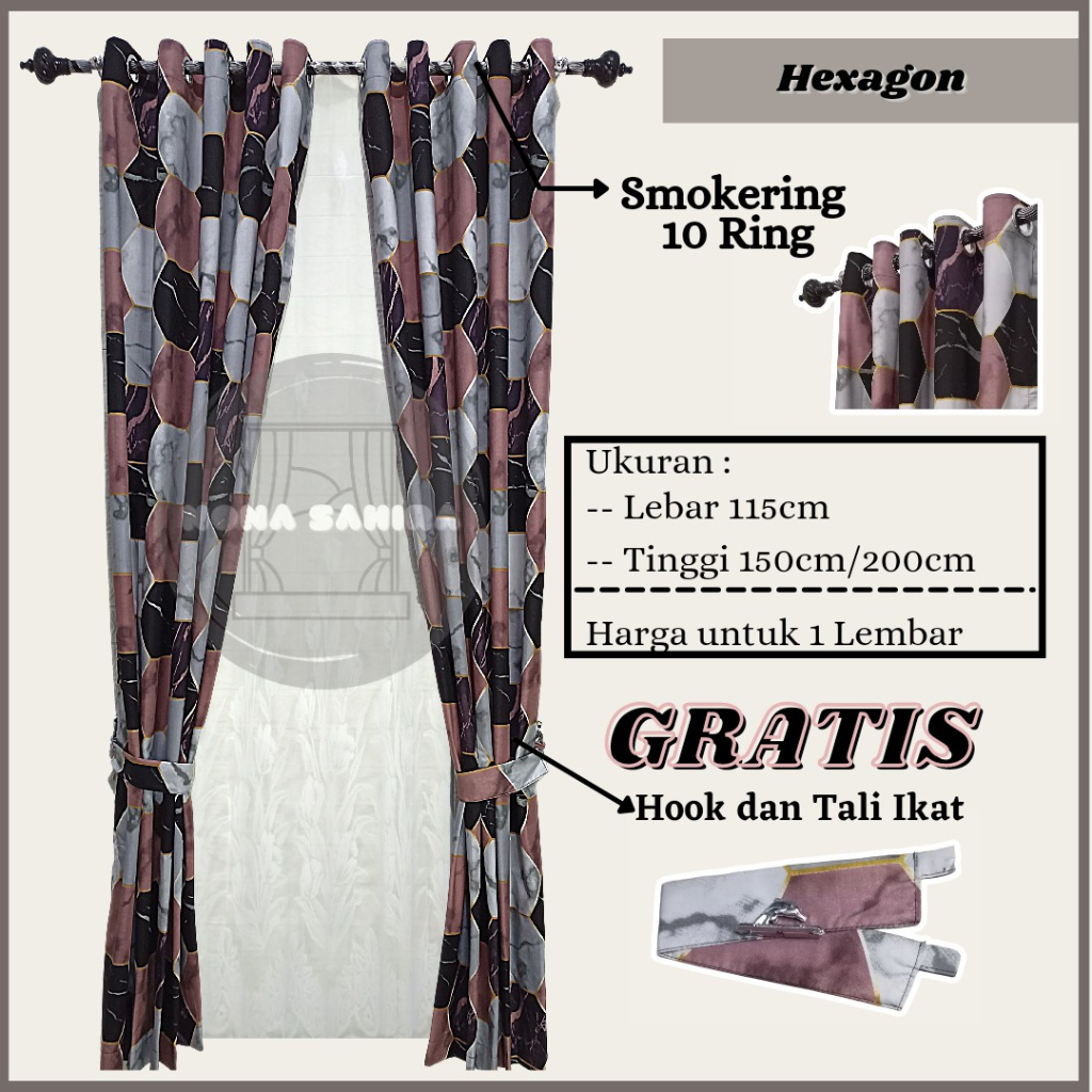 GORDEN MINIMALIS KATUN MODEL SMOKERING JENDELA PINTU TIRAI SMOKERING EMBOS POLOS MOTIF