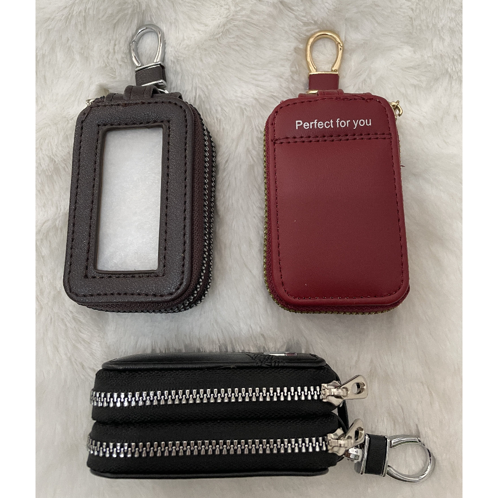 DOMPET STNK / Gantungan Kunci Mobil Doubel Zipper 2 slot / WARNA WARNI HIGH QUATITY / AKSESORIES MOBIL PRIA DAN WANITA