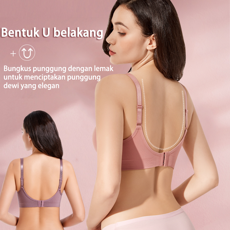 Bra Menyusui tanpa kawat seamless bh wanita ibu hamil Nursing Cup besar jumbo bra busui Kait 3 breastfeeding ANGEL MOMMY 937