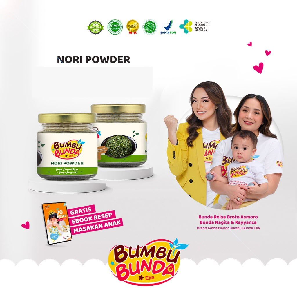 Bumbu Bunda Elia Nori Powder Garlic Butter Rumput Laut Seaweed Powder MPASI Non MSG