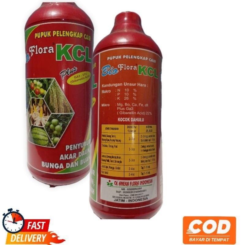 Pupuk Kcl Merah Premium Cair Bio Flore Kemasan 1 Liter