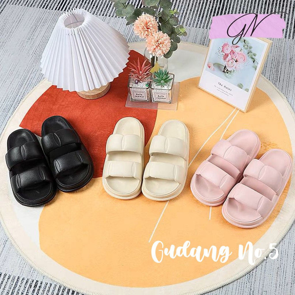 GN-6609 Sandal Jelly Sandal Slop Korean Import Soft Slipper Anti Slip Elastic Empuk PVC