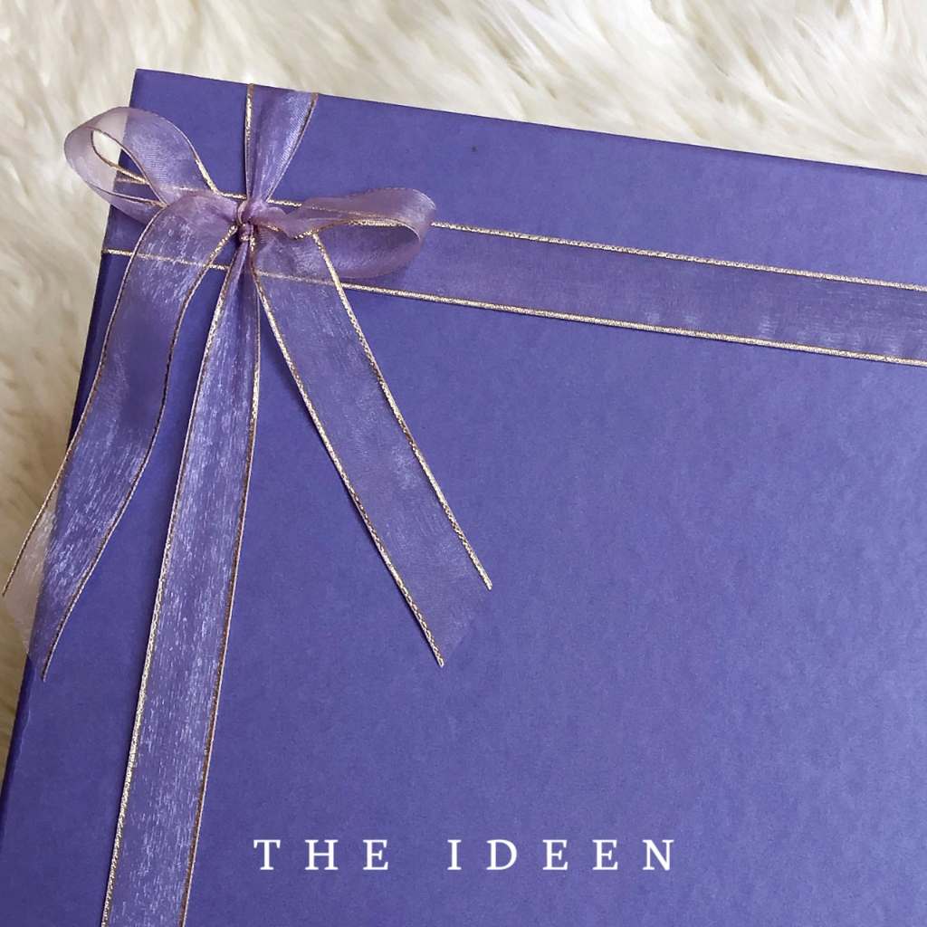 THE IDEEN - 016- 01 | HARD BOX UNGU 25×25×7,5 FREE KARTU UCAPAN DAN KERTAS CACAH | KOTAK KADO PARCEL HADIAH ULANG TAHUN AESTHETIC | PACKAGING SOUVENIR NATAL LEBARAN | KOTAK HAMPERS BAYI CEWEK COWOK BRIDESMAID GROOMSMEN SERBAGUNA