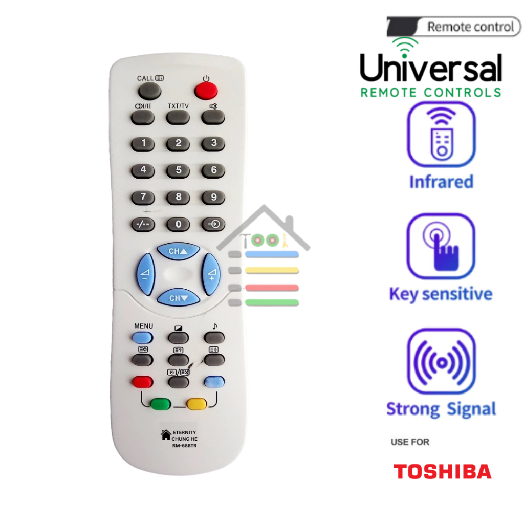 Remote TOSHIBA tv UNIVERSAL MULTI LCD LED TABUNG 688TR