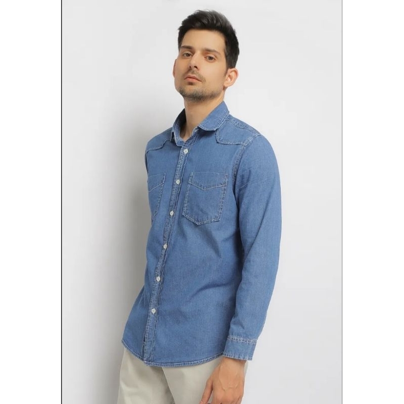 Kemeja denim Chambray Lois Jeans Original KLL 366 D