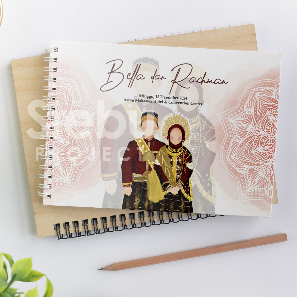 

(SR037) Buku Tamu Pernikahan Hardcover dan Softcover murah / Guest Book Isi 310 Tamu