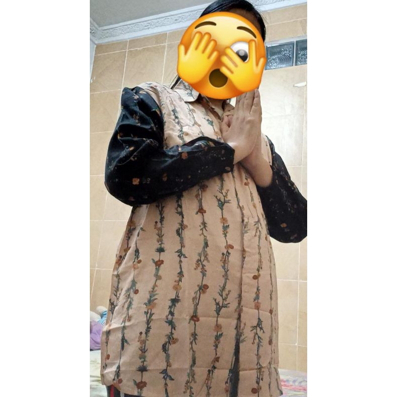 (BARU) Kemeja Vici rayon viscose motif | kemeja rayon motif lengan karet