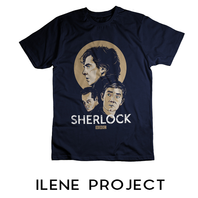 Kaos Sherlock TV Series BBC in Blue Navy T Shirt (MOVIE SERIES)