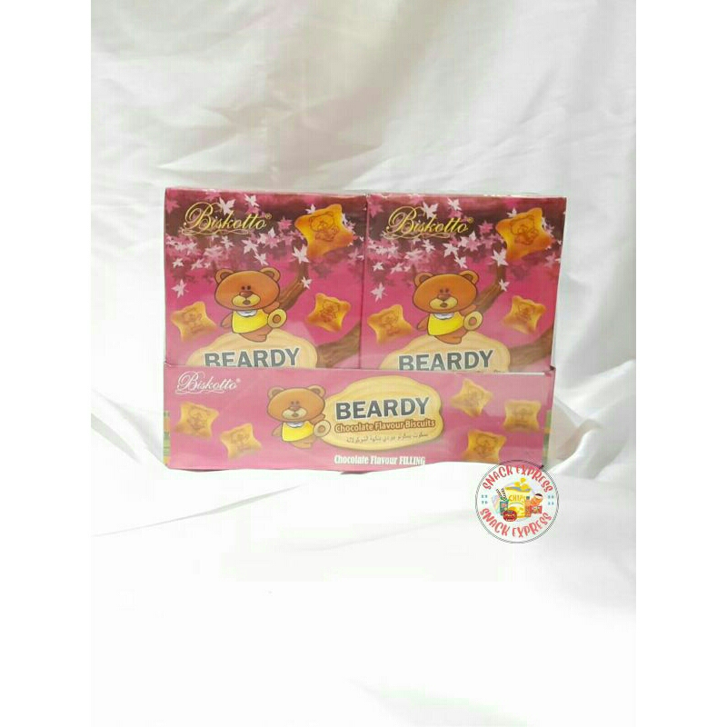 

Biskotto Beardy Biskuit Isi Coklat Box ( 1 Box isi 12 pack @40gram )