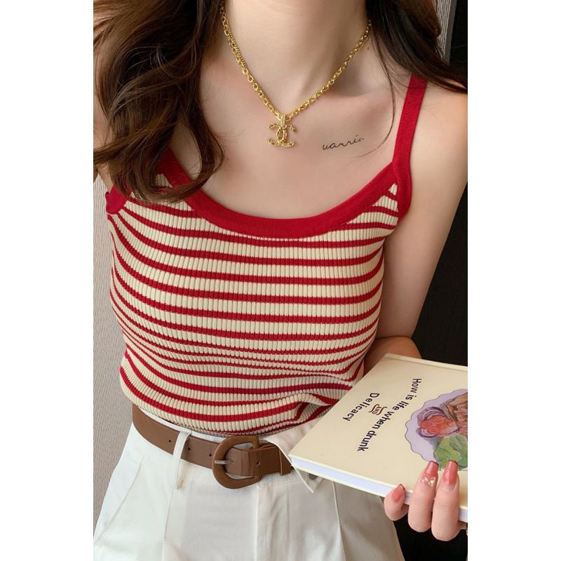 Tanktop Tali Knit Rajut import 100% / Tank top Tali Salur Import