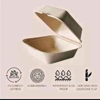 (Palembang) Bagasse Box, bento cake box 10 cm kekinian (isi 7 pcs)