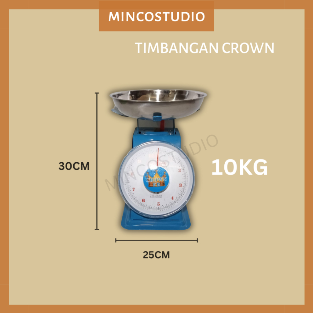 TIMBANGAN ANALOG / TIMBANGAN JARUM / TIMBANGAN DUDUK / TIMBANGAN MANGKOK CROWN 10KG / TIMBANGAN ANAL