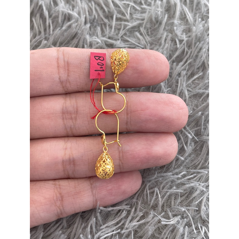 Anting Panjang Oval Vio Emas Asli kadar 700