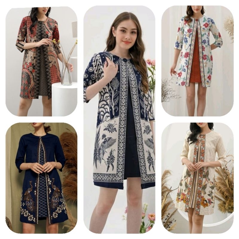 Dress Batik Wanita/Tunik Batik modern/Dress Batik Kerja
