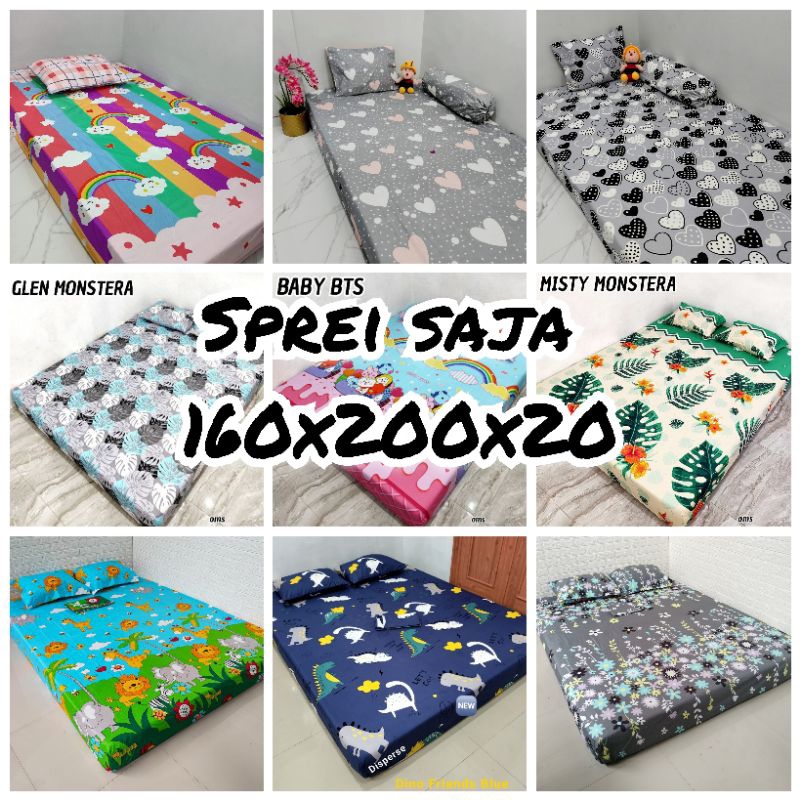 Sprei Saja Tanpa Sarban Sargul Ukuran 160x200x20