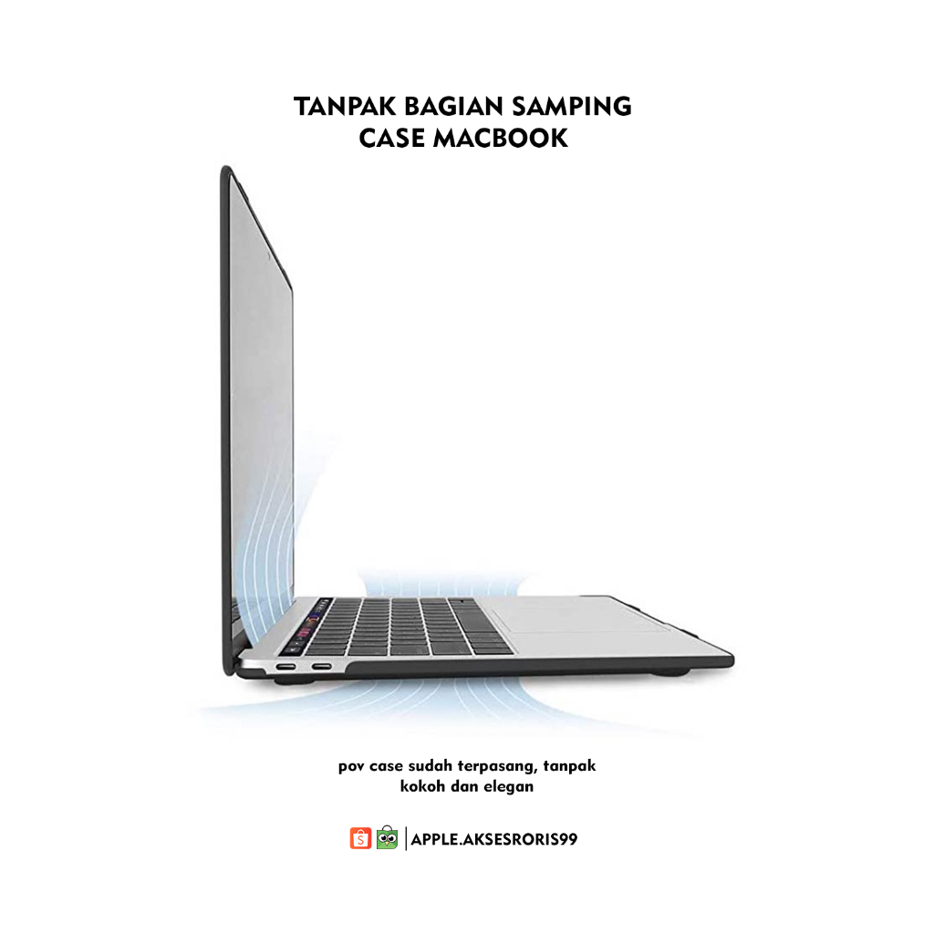 Case Macbook Air M1 13 Inch &amp; 2020 [ A2337 A2179 A1932 ] MBA Casing Cover Matte Black Transparan Crystal Bening