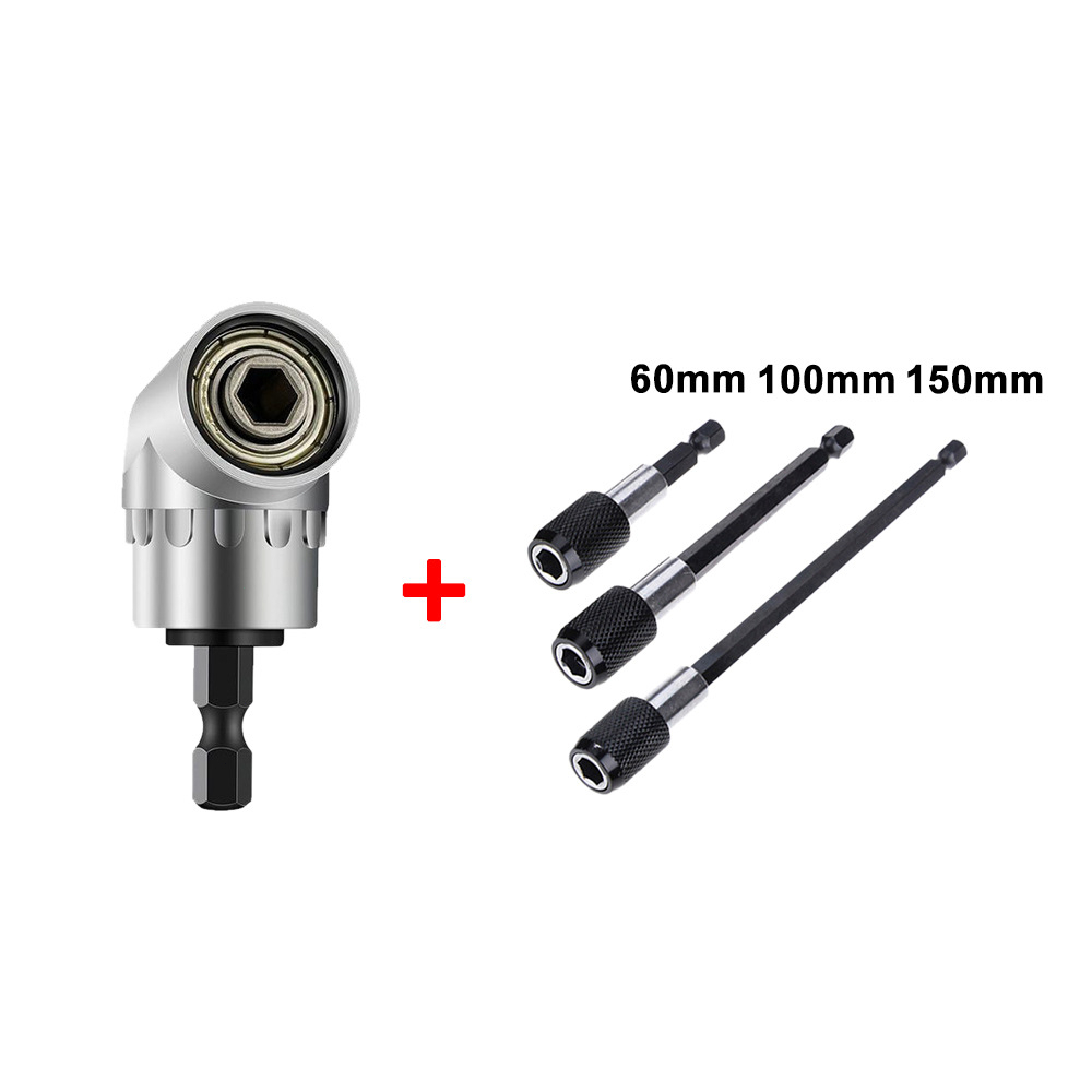 Mata Bor Extension Siku L Angle 60mm 1/4&quot; Right Angle Drill 1/4inch 105°