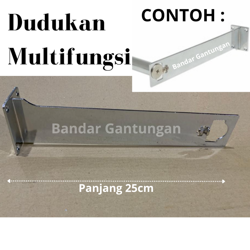 Breket Tembok H-25 Penyangga Pipa Kotak / Dudukan Pipa Kotak 25cm(BH)