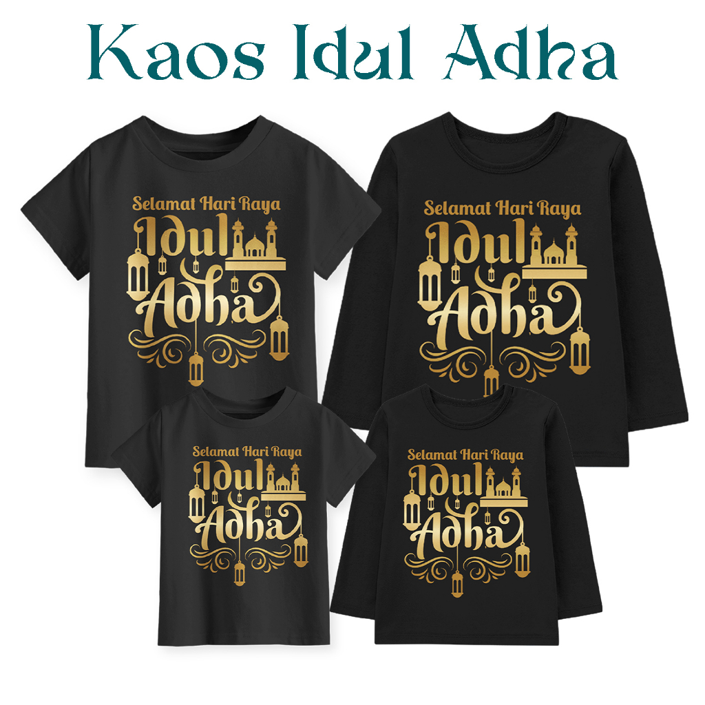 Kaos Edisi Idul Adha Couple Keluarga Anak dan Dewasa Warna Hitam