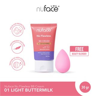 (HERBORIST) NUFACE NU FLAWLESS BB CREAM + BEAUTY BLENDER SPF 50 PA+++ 30gr