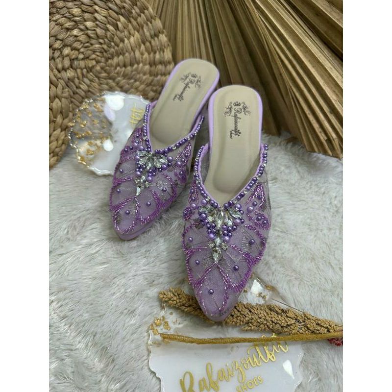 Sepatu wedding pesta Cantik Alena Lilac 7cm