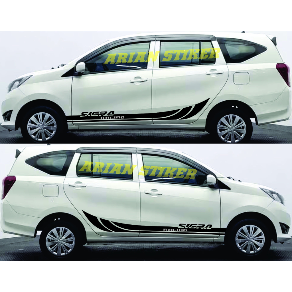Stiker Cutting Mobil Sigra Striping List Sigra Racing Stiker Variasi Bodi Samping Mobil daihatsu Sig