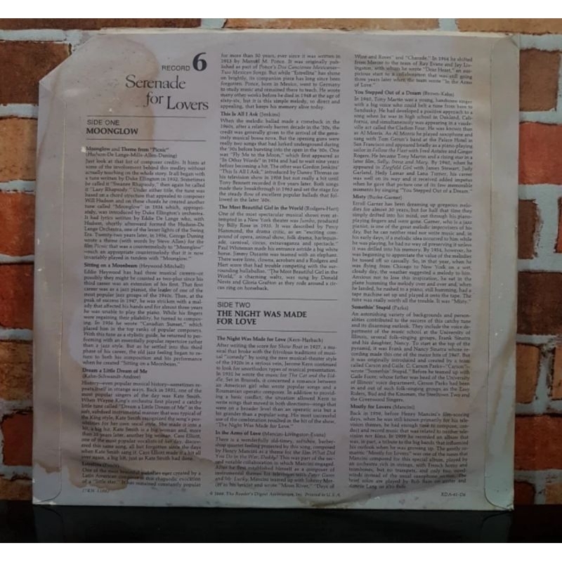 Vinyl Piringan Hitam 12 inch Serenade For Lovers-Moonglow