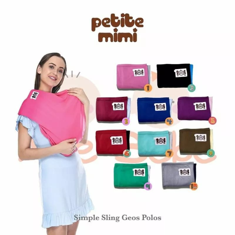 Petite Mimi Simple Sling Polos / Petite Mimi Gendongan Bayi Simple Sling / GEOS