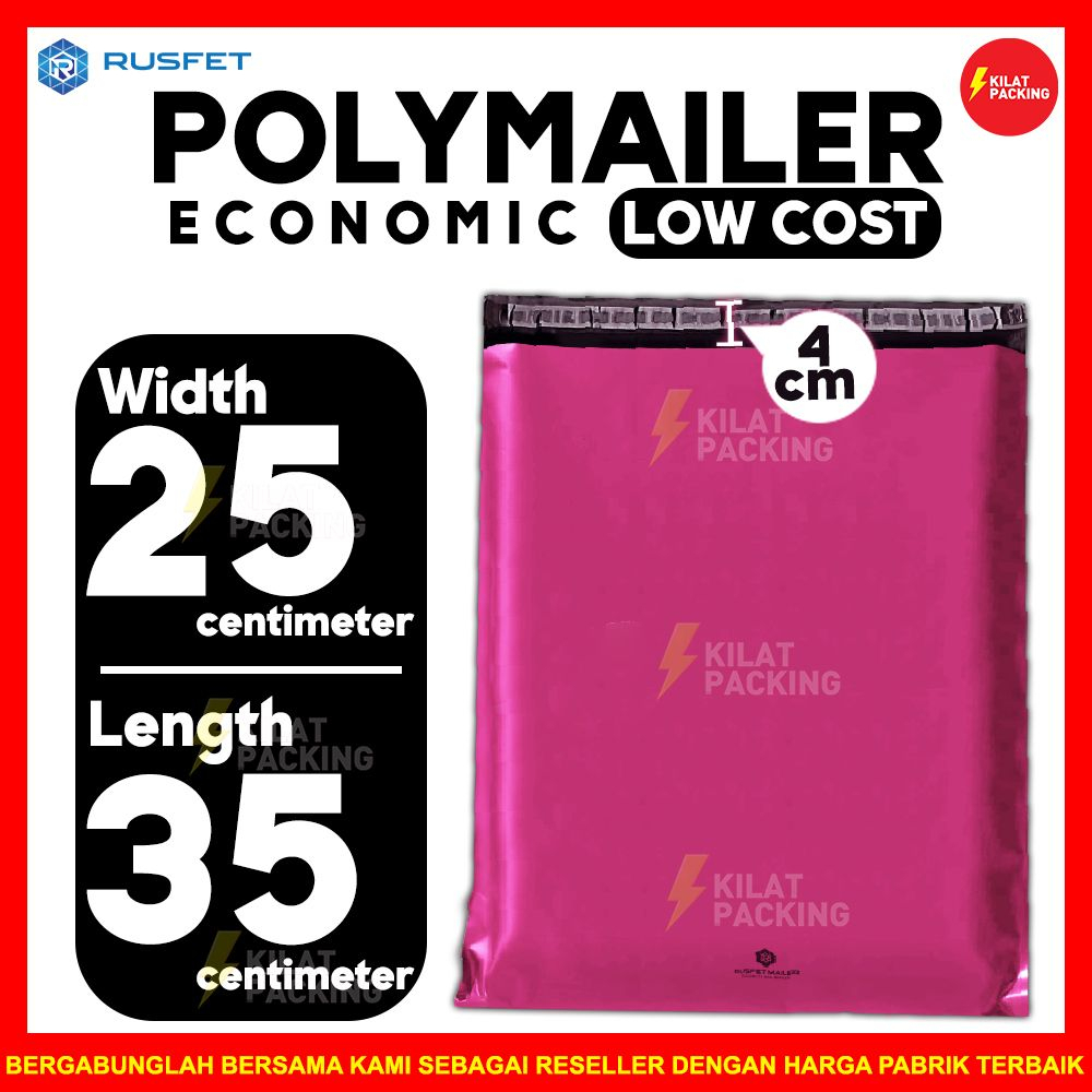 

Amplop plastik packing kado polymailer warna pink pack low cost 25x35